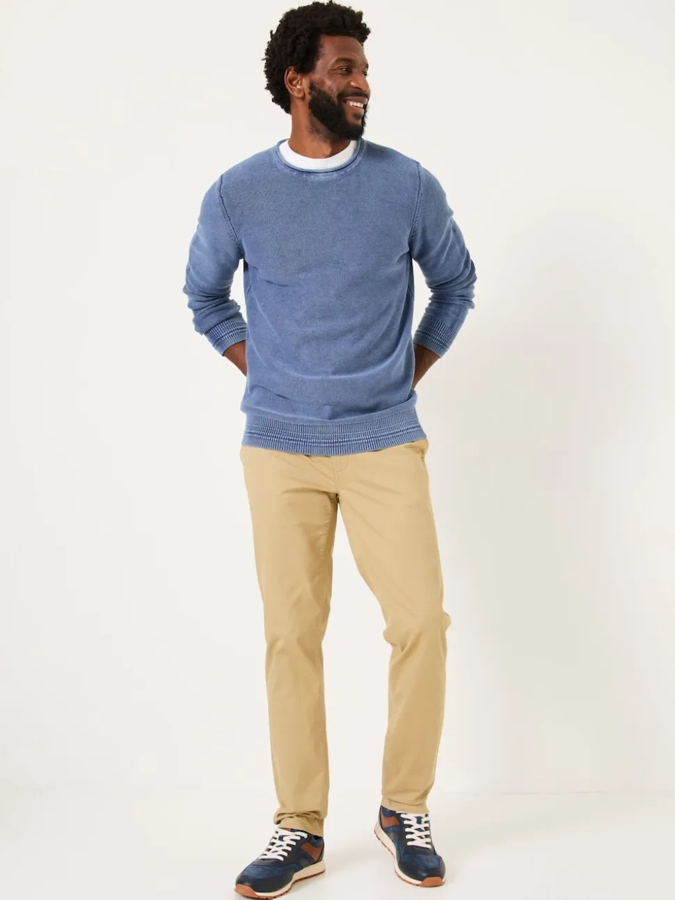 FatFace Heyshott White Stone Slim Chinos