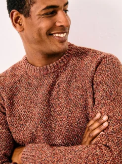FatFace Hove Red Crew Neck Knitted Jumper