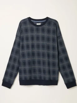 FatFace Kemble Navy Check Jumper
