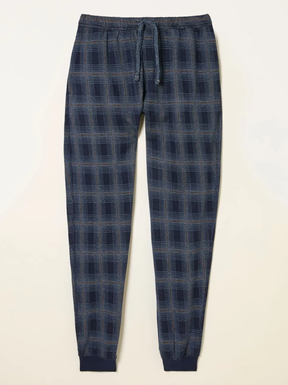 FatFace Kemble Navy Check Cuffed Pyjama Bottoms