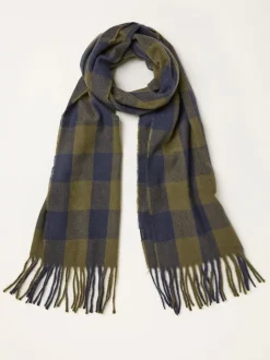 FatFace Khaki Green Buffalo Check Scarf