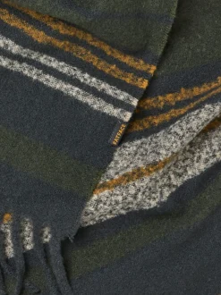 FatFace Khaki Green Stripe Scarf