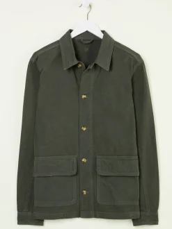 FatFace Khaki Green Washed Canvas Garment Dye Chore Jacket