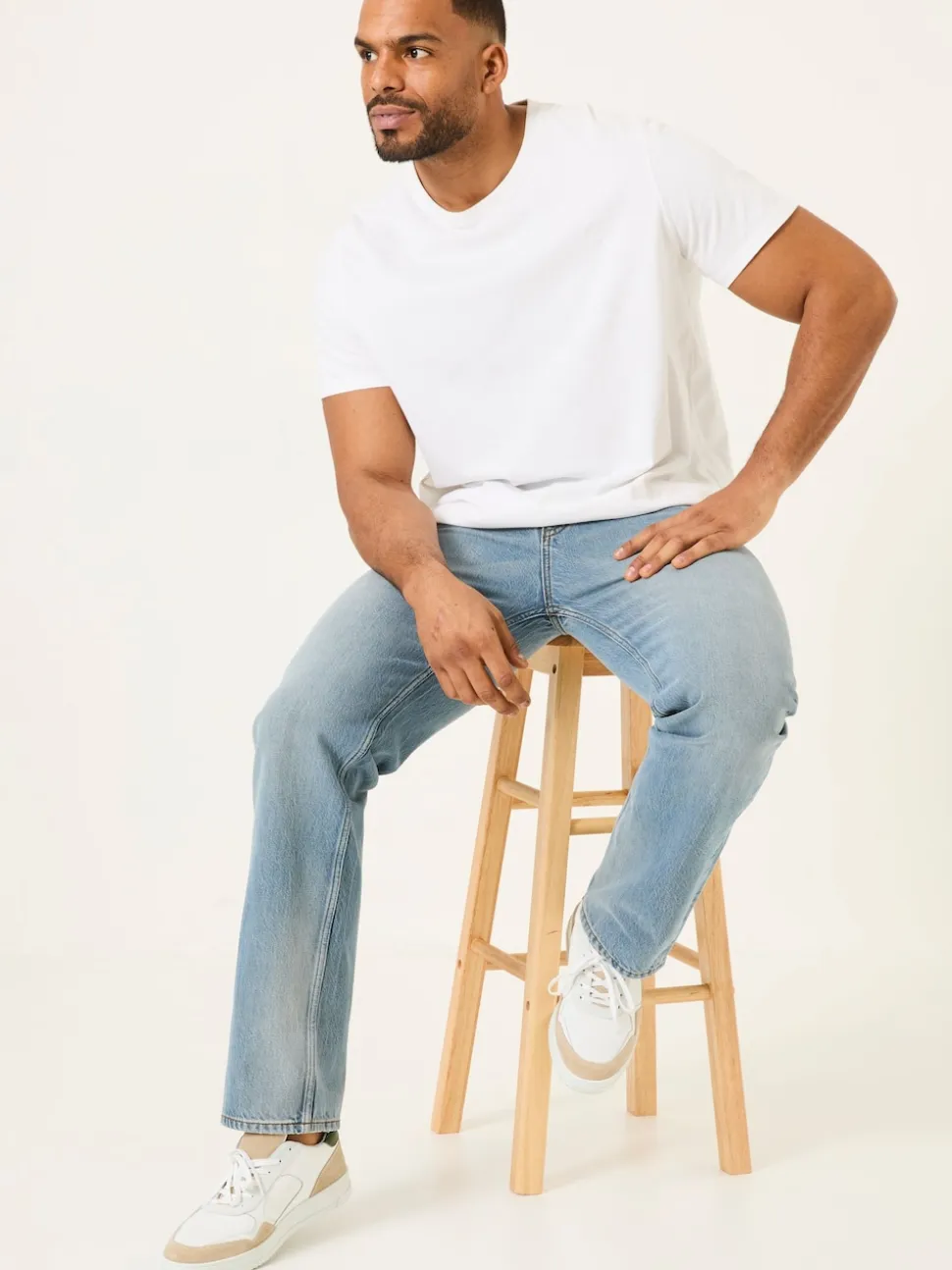 FatFace Light Vintage Blue Straight Fit Jeans
