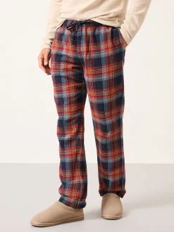 FatFace Lomond Blue Check Open Hem Pyjama Bottoms