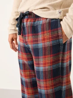 FatFace Lomond Blue Check Open Hem Pyjama Bottoms