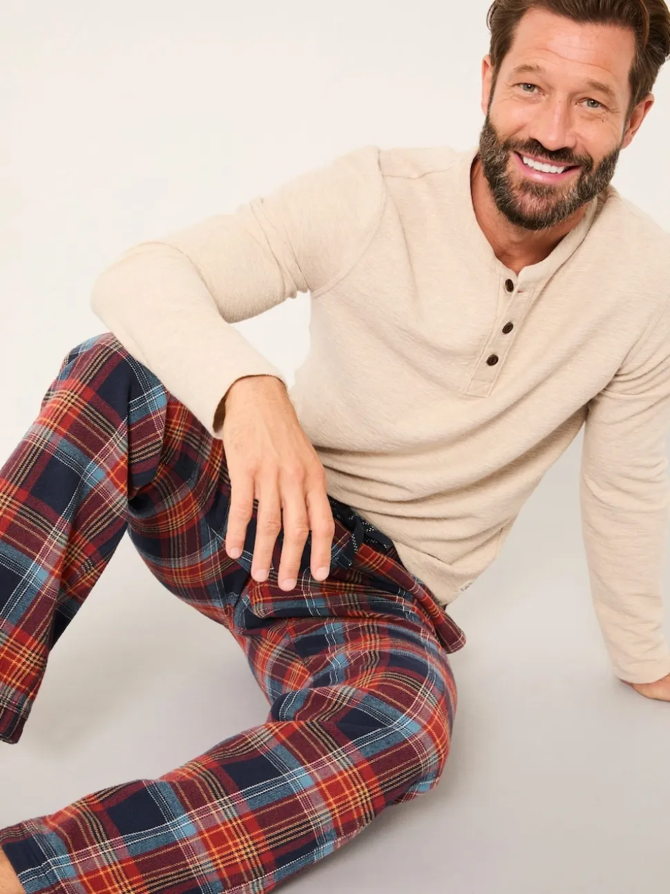 FatFace Lomond Blue Check Open Hem Pyjama Bottoms
