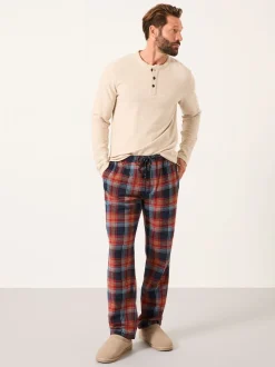 FatFace Lomond Blue Check Open Hem Pyjama Bottoms