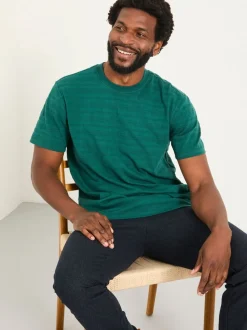 FatFace Lulworth Emerald Green Textured T-Shirt