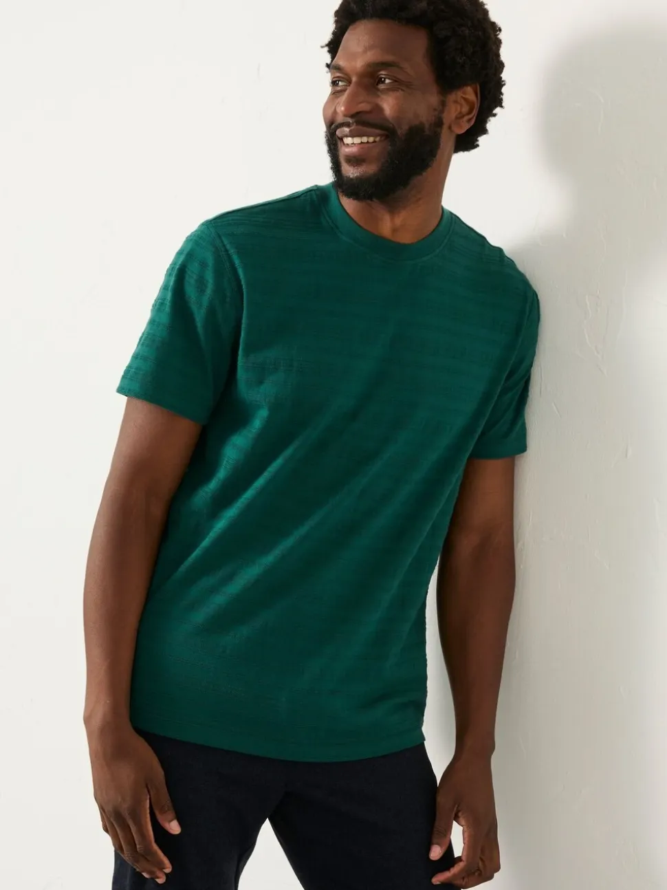 FatFace Lulworth Emerald Green Textured T-Shirt