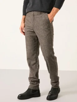 FatFace Lyme Brown Tailored Fit Wool Mix Trousers