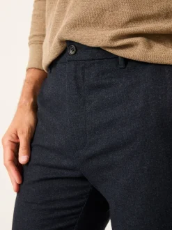 FatFace Lyme Navy Tailored Fit Wool Mix Trousers