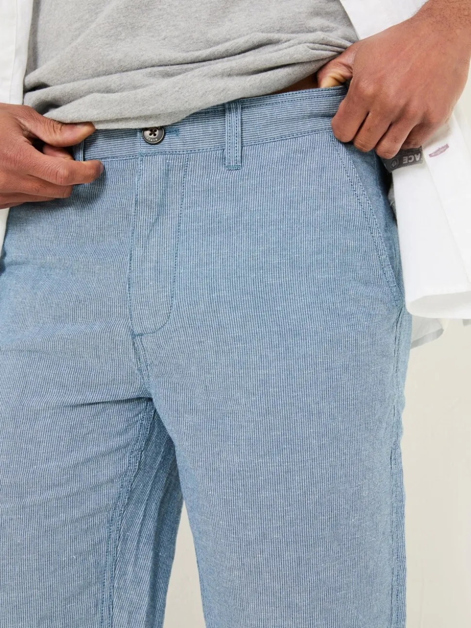 FatFace Mawes Blue Cotton Linen Chino Shorts