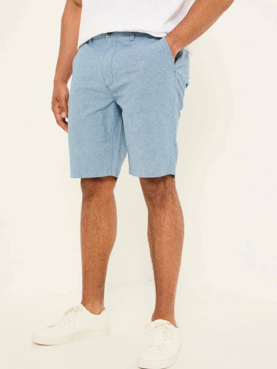 FatFace Mawes Blue Cotton Linen Chino Shorts