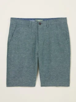 FatFace Mawes Dark Teal Cotton Linen Chino Shorts