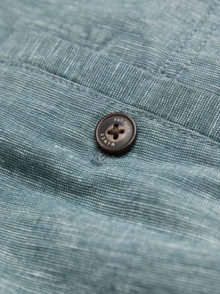 FatFace Mawes Dark Teal Cotton Linen Chino Shorts