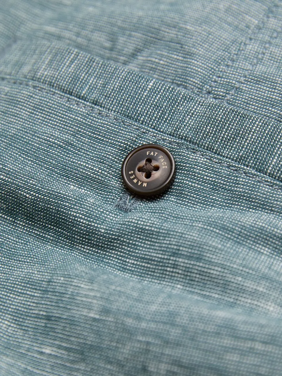 FatFace Mawes Dark Teal Cotton Linen Chino Shorts