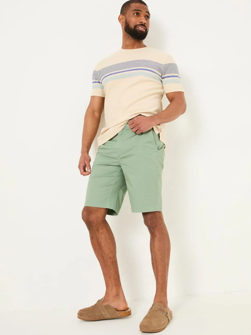 FatFace Mawes Green Chino Shorts