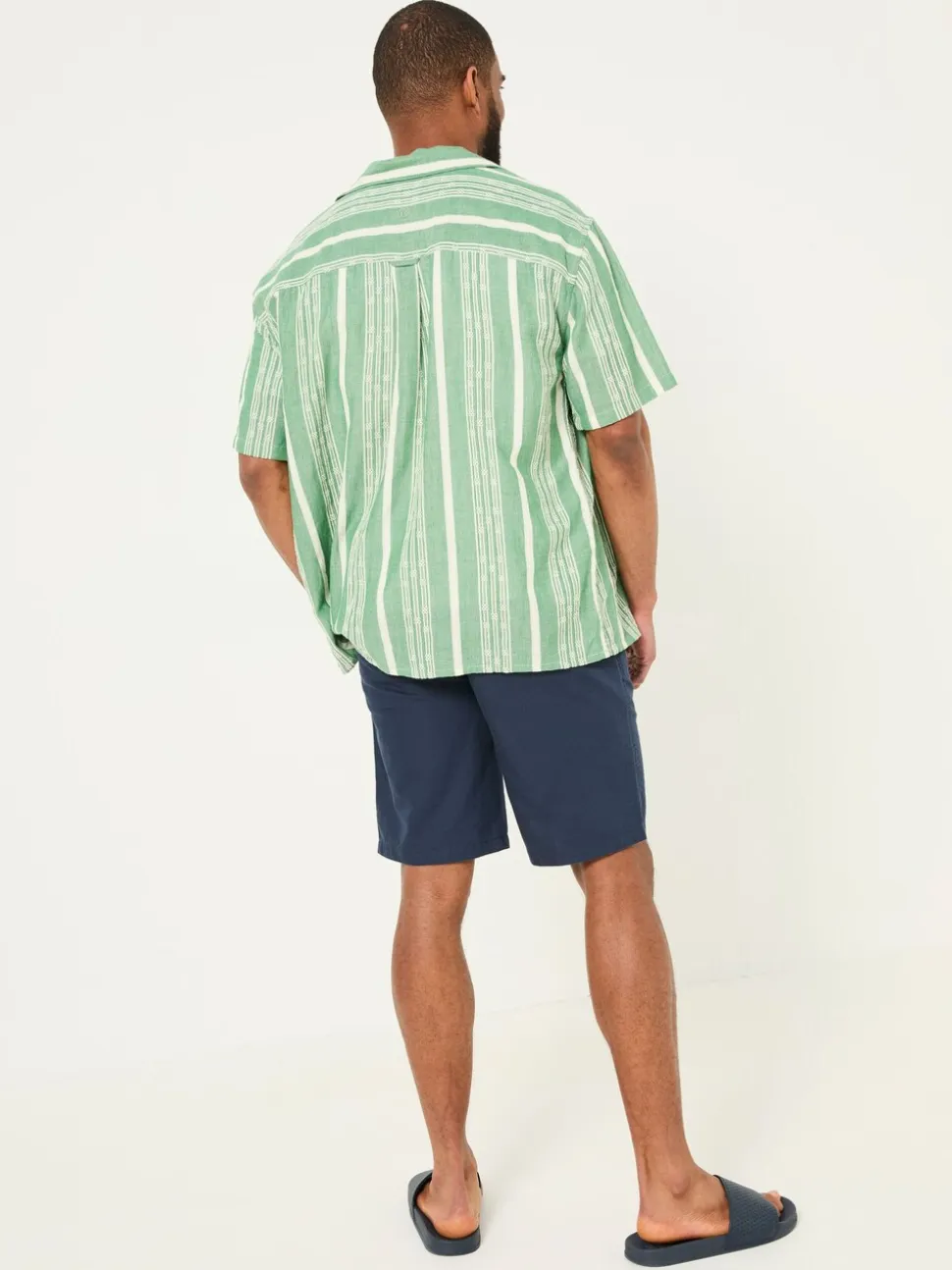 FatFace Mawes Navy Cotton Linen Chino Shorts