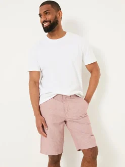 FatFace Mawes Pink Cotton Linen Chino Shorts