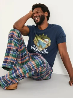 FatFace Milburn Cobalt Blue Check Pyjama Bottoms