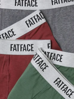 FatFace Multi Colour 3 Pairs of Plain Boxers