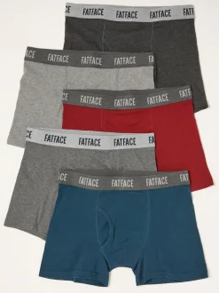FatFace Multi Colour Classic Boxers 5 Pack