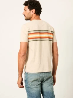 FatFace Natural Chest Stripe Tshirt