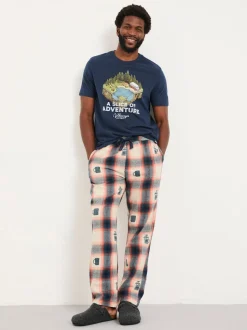 FatFace Natural Coffee Jacquard Pyjama Bottoms