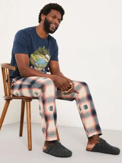 FatFace Natural Coffee Jacquard Pyjama Bottoms