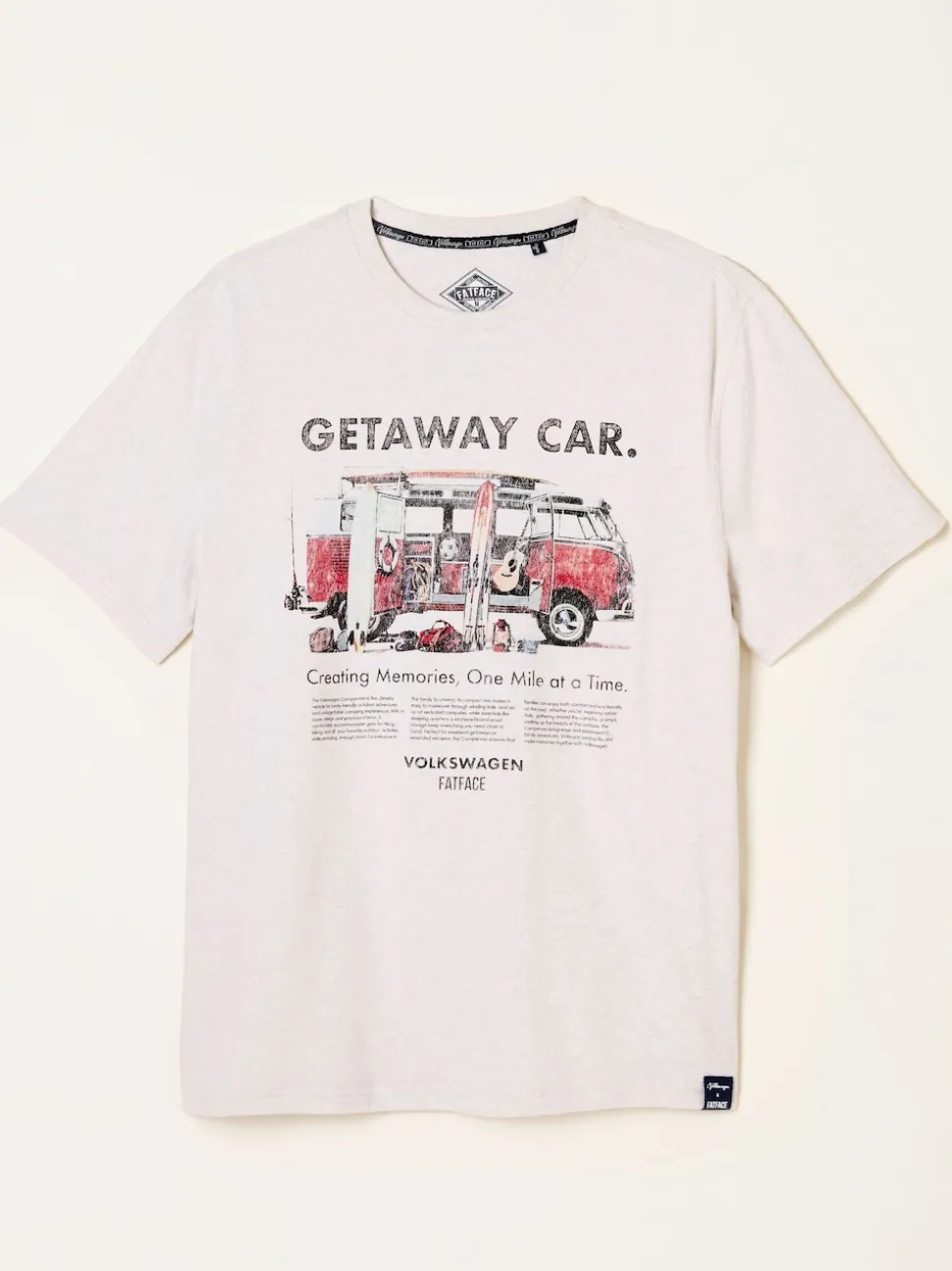 FatFace Natural VW Getaway Car Graphic T-Shirt