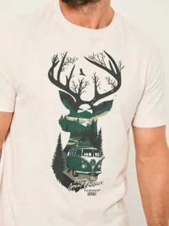 FatFace Natural VW Stag Tshirt
