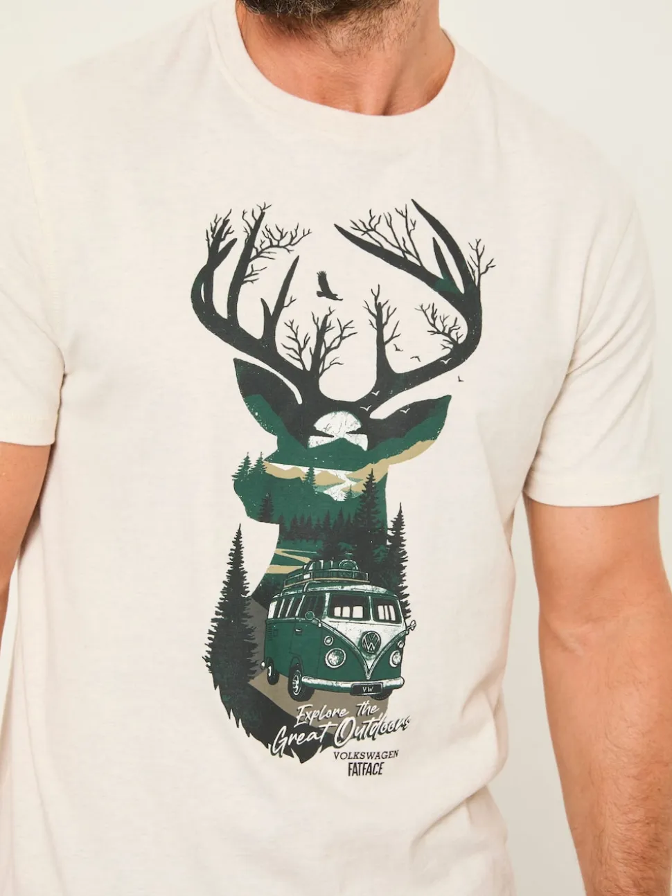 FatFace Natural VW Stag Tshirt