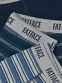 FatFace Navy 3 Pack of Stripe Boxers