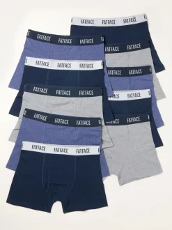 FatFace Navy 10 Pairs of Plain Boxers
