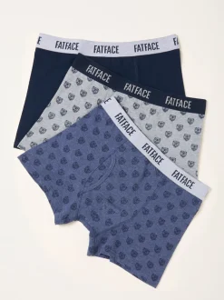 FatFace Navy Bear 3 Pack Boxers