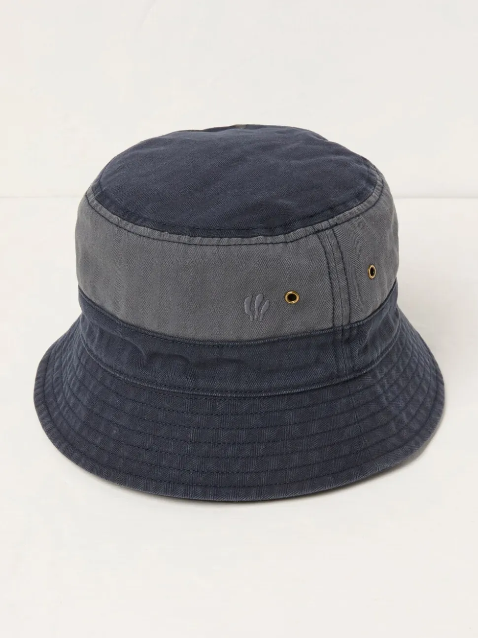 FatFace Navy Blue Colourblock Bucket 100% Cotton Hat