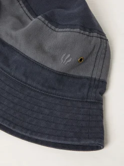 FatFace Navy Blue Colourblock Bucket 100% Cotton Hat