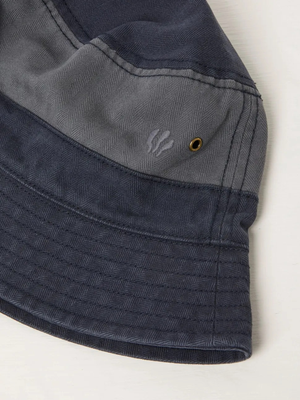 FatFace Navy Blue Colourblock Bucket 100% Cotton Hat