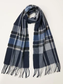 FatFace Navy Check Scarf
