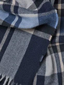 FatFace Navy Check Scarf