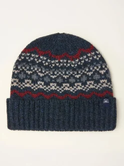 FatFace Navy Fairisle Beanie