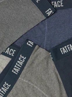 FatFace Navy Grey Stripe Classic Boxers 5 Pack