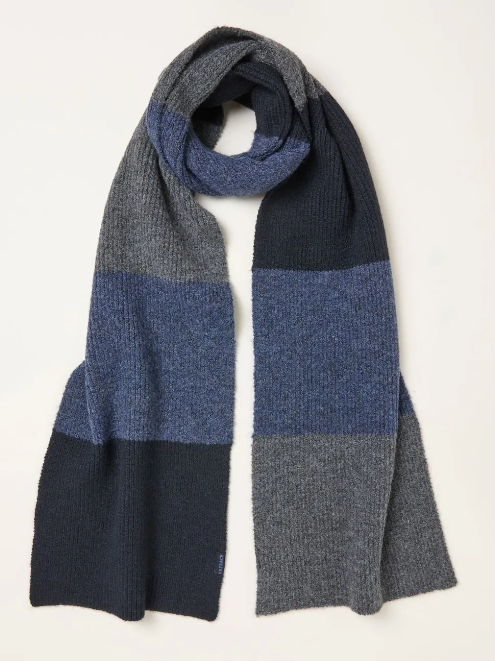 FatFace Navy Leo Colourblock Scarf