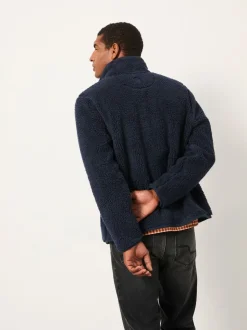 FatFace Navy Plain Fleece Zip Through