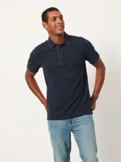 FatFace Navy Short Sleeve Pique Polo