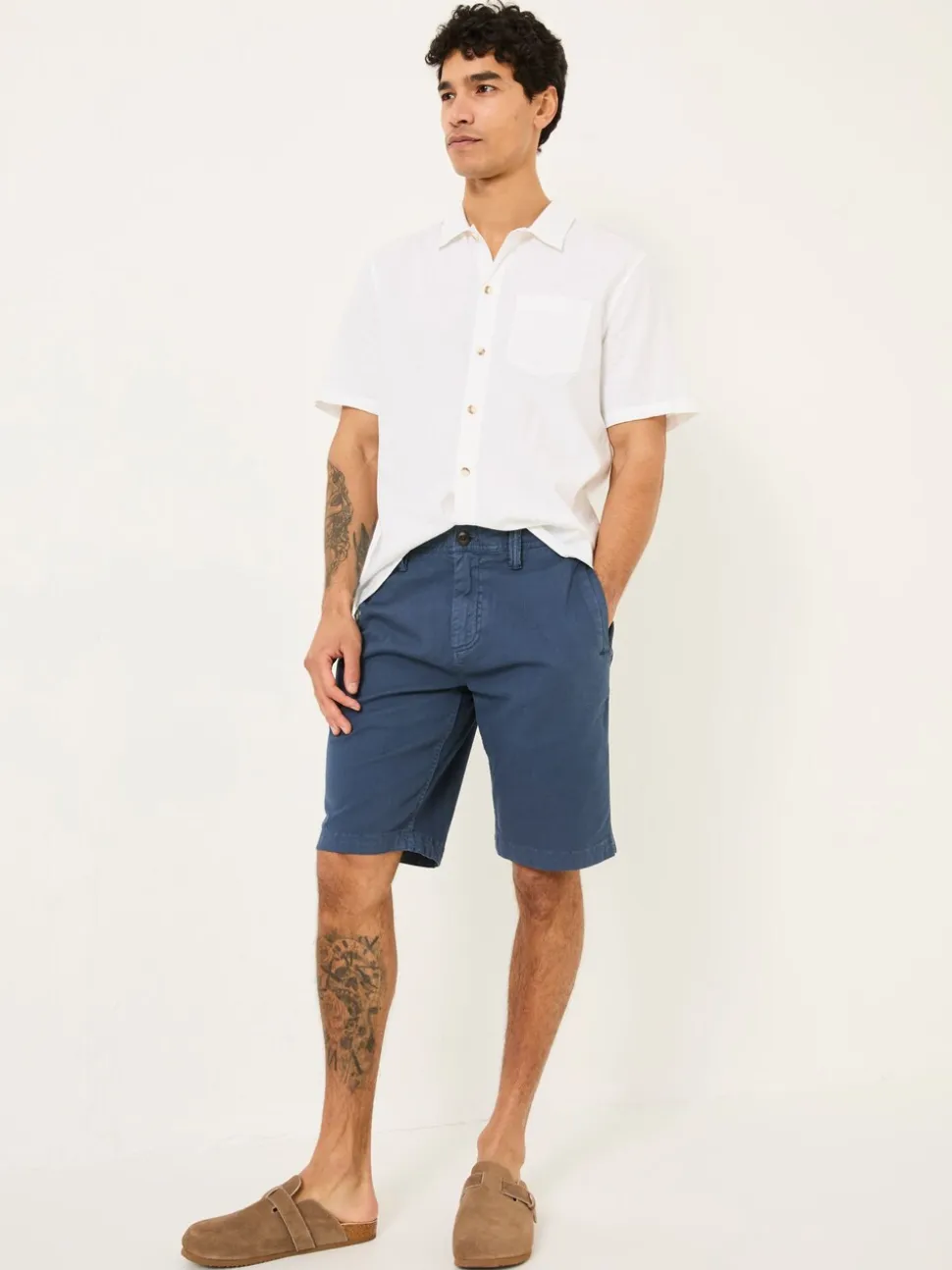FatFace Navy Stow Garment Dye Shorts