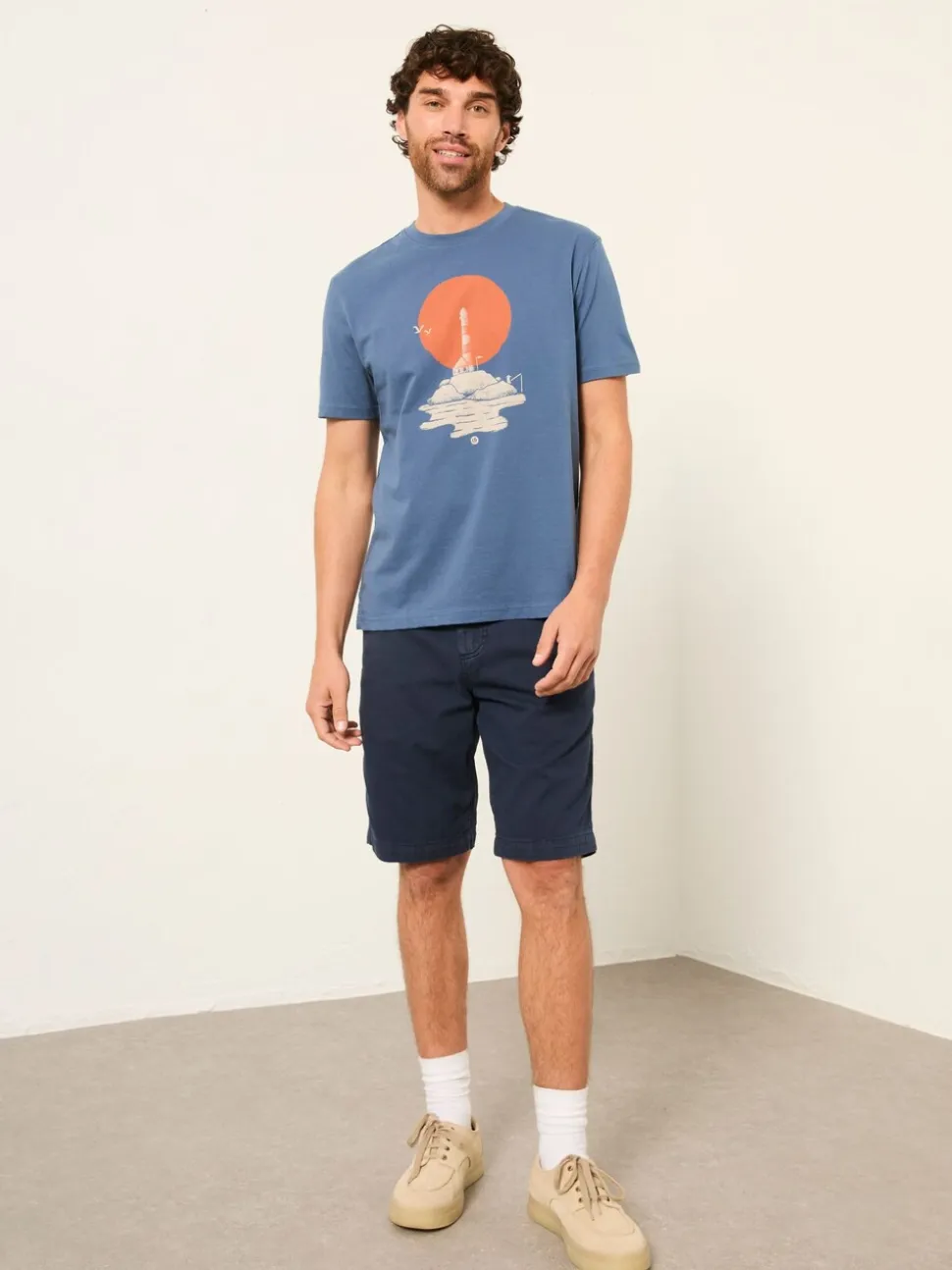 FatFace Navy Stow Garment Dye Chino Shorts