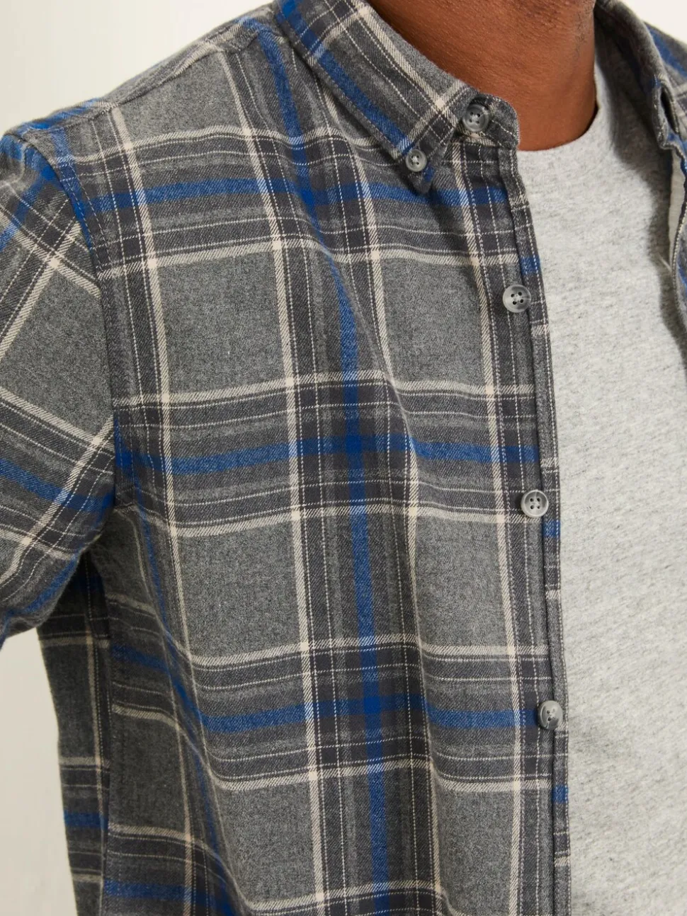 FatFace Norton Grey Long Sleeve Check Shirt