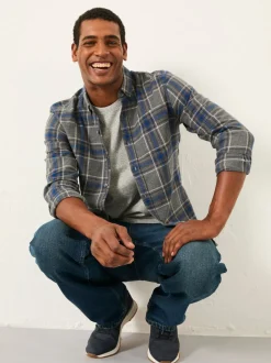 FatFace Norton Grey Long Sleeve Check Shirt